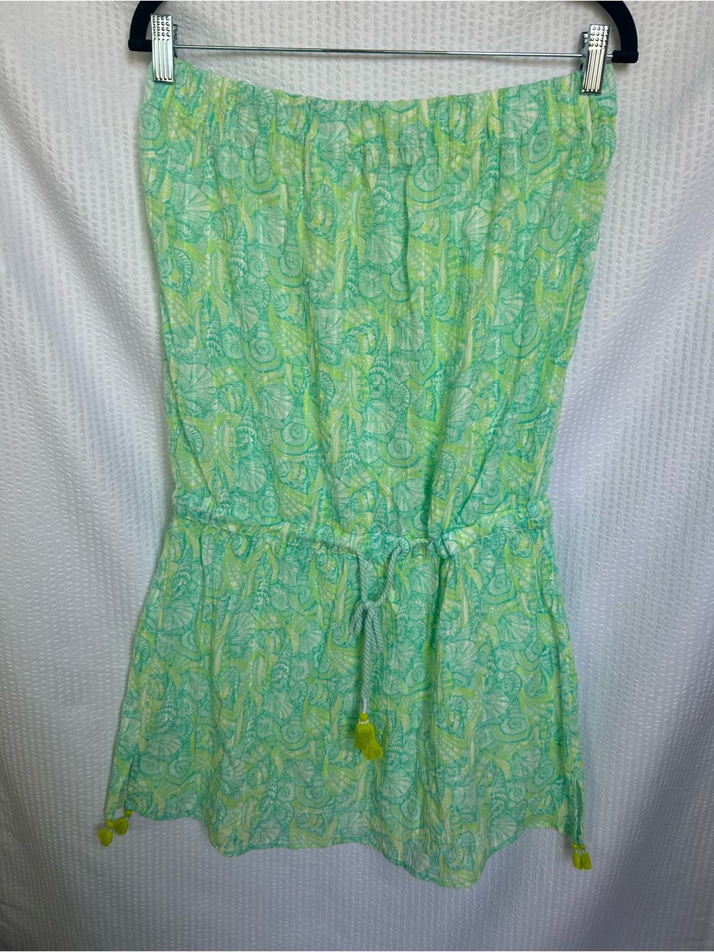 Vineyard Vines Seashell Green & Blue Strapless Dress / Beach Cover-Up Size M
